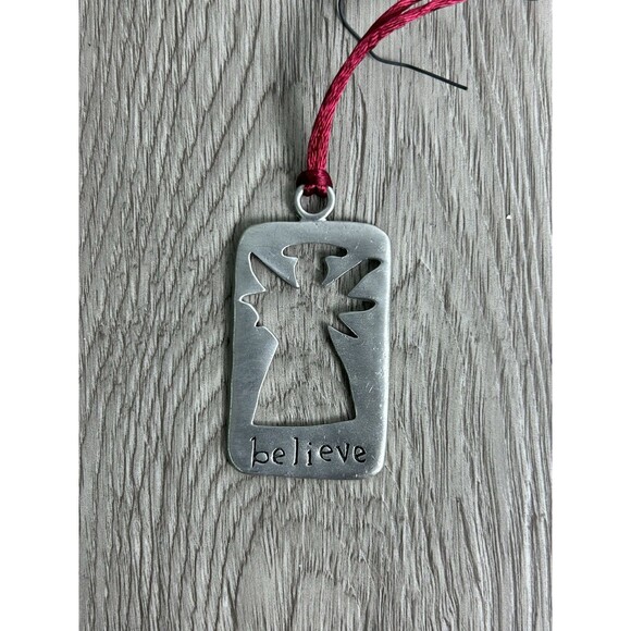 Vintage 1998 Seagull Pewter Canada Christmas Ornament Angel Believe - Picture 1 of 6